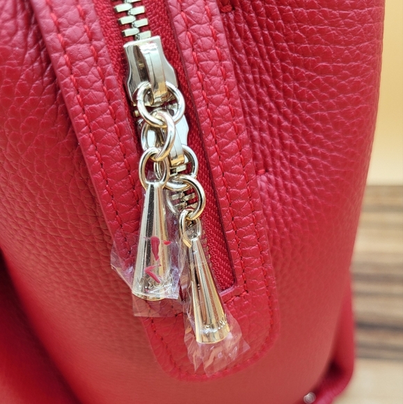 Plinio Visona Genuine Italian Leather Bag w/Gold Hardware, Dust Cover & Strap - Picture 10 of 15